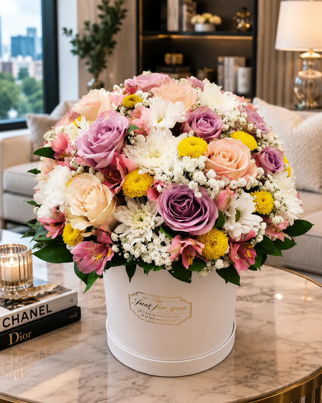 Pastel Rose Flower Box