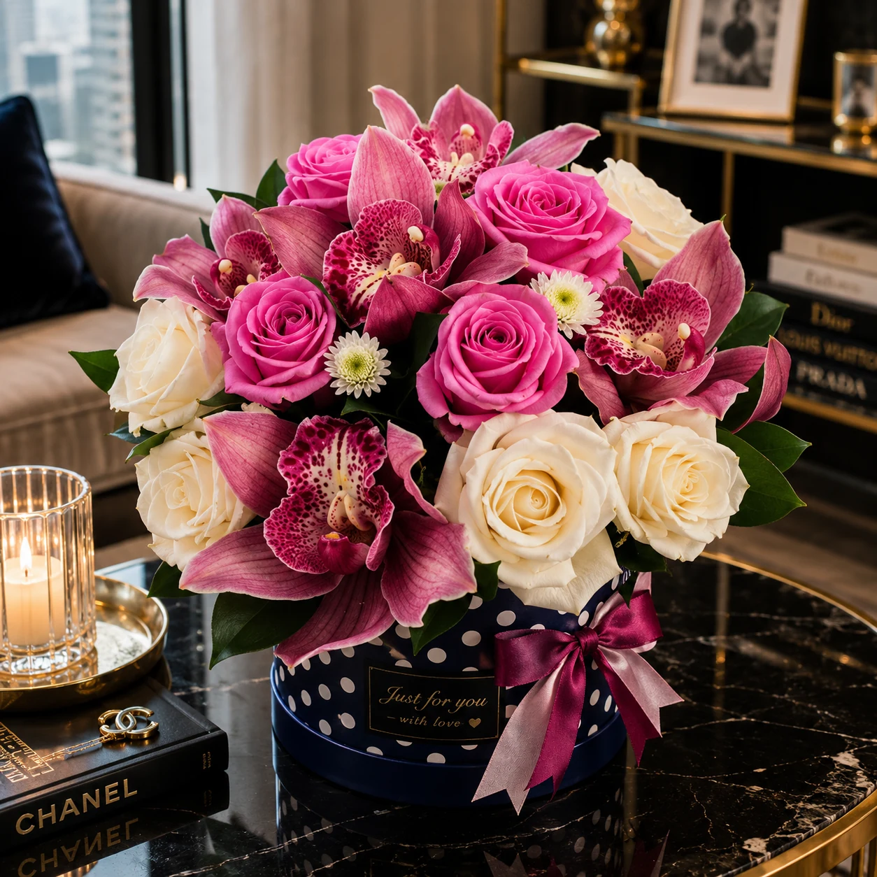 Elegant Pink Rose Box