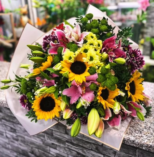 Sunflower & Lily Bouquet