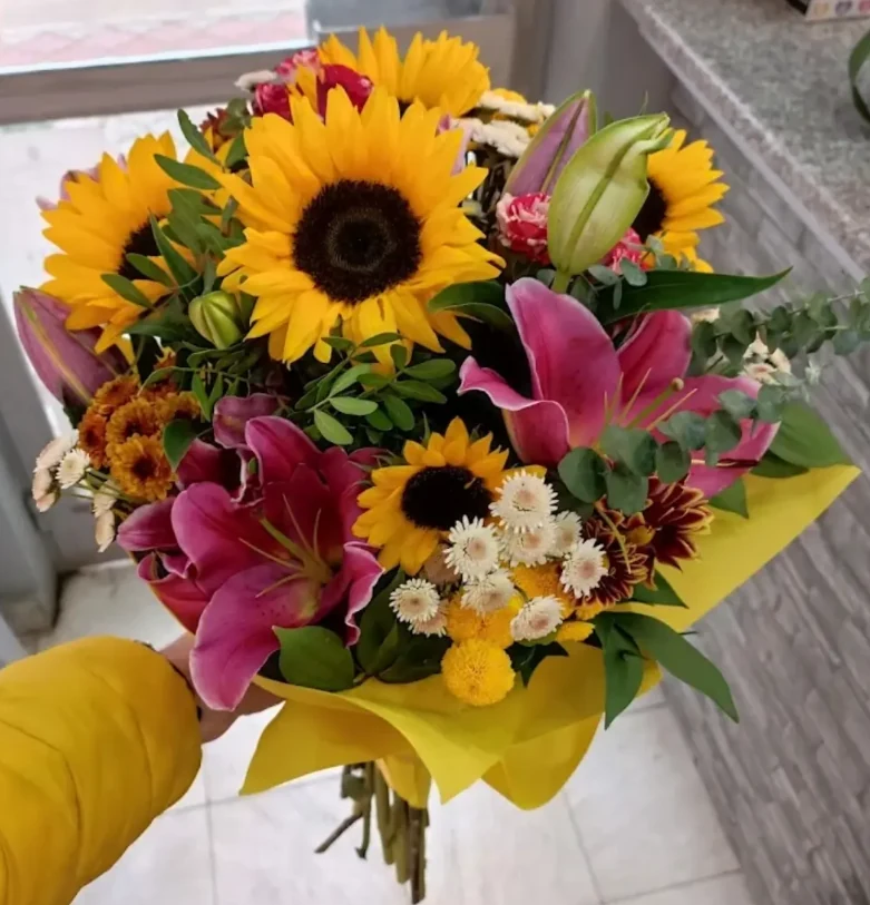 Sunflower & Orchid Bouquet