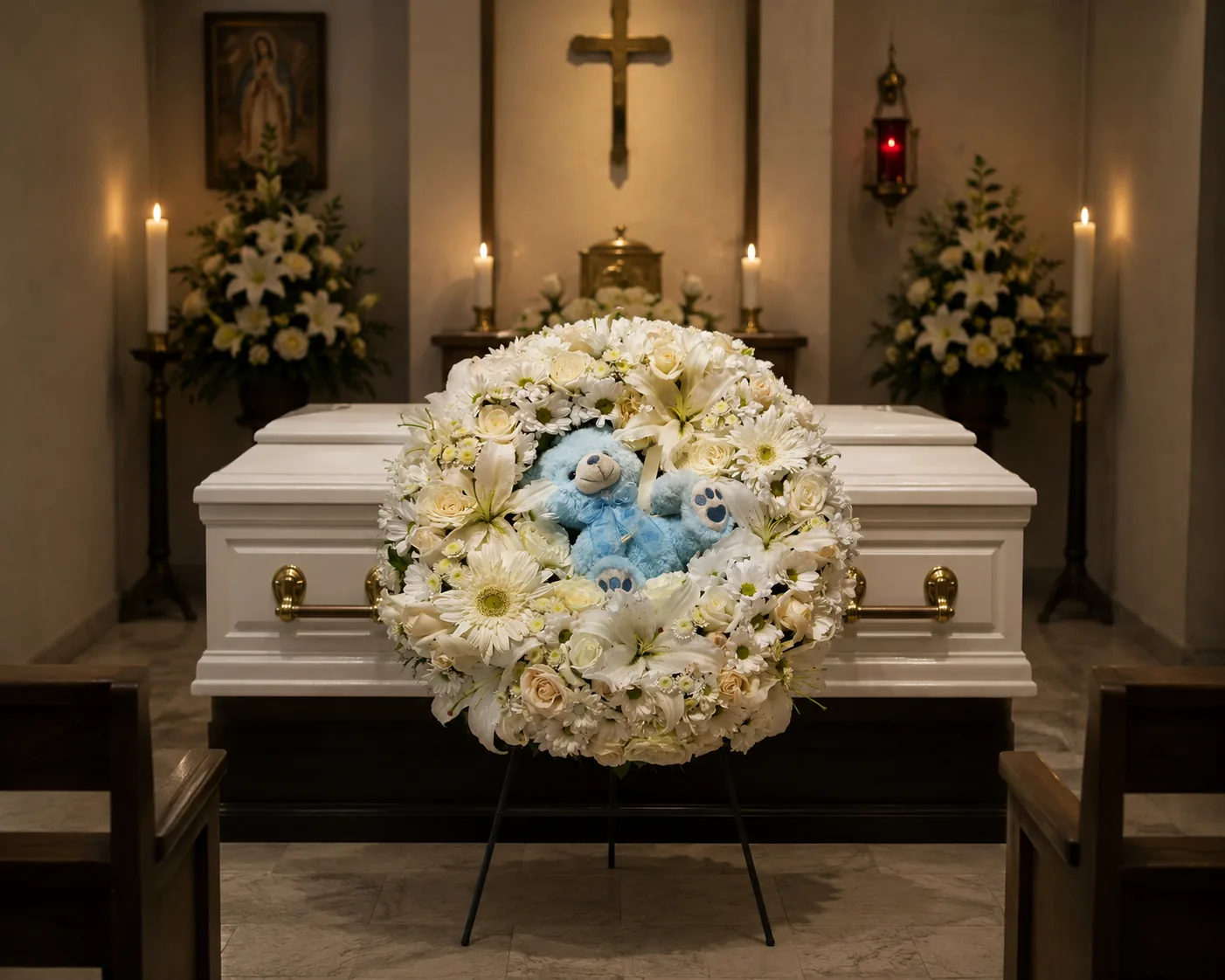 Children's Sympathy Arrangement with Teddy Bear