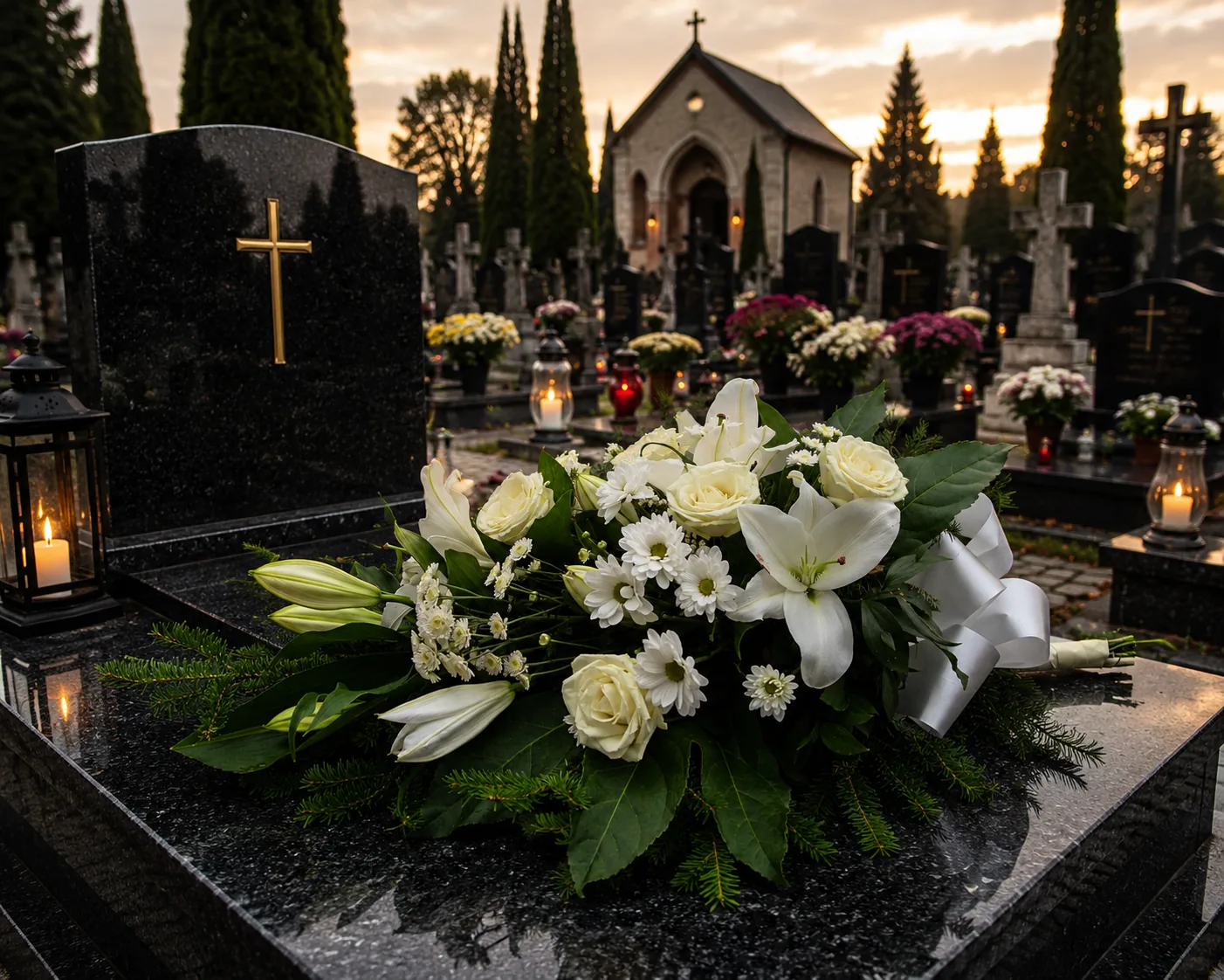 White Grave Arrangement
