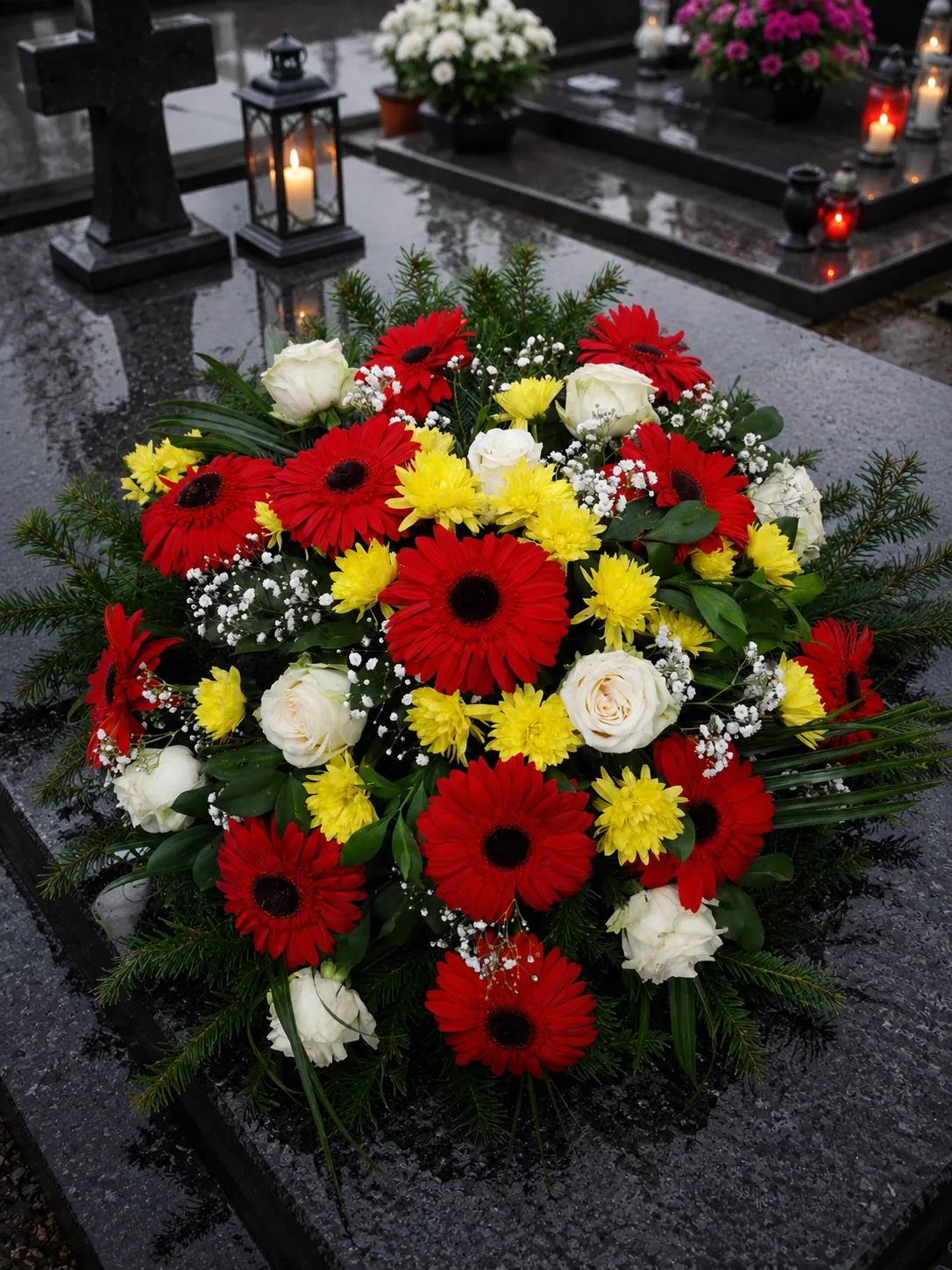 Red & Yellow Sympathy Spray
