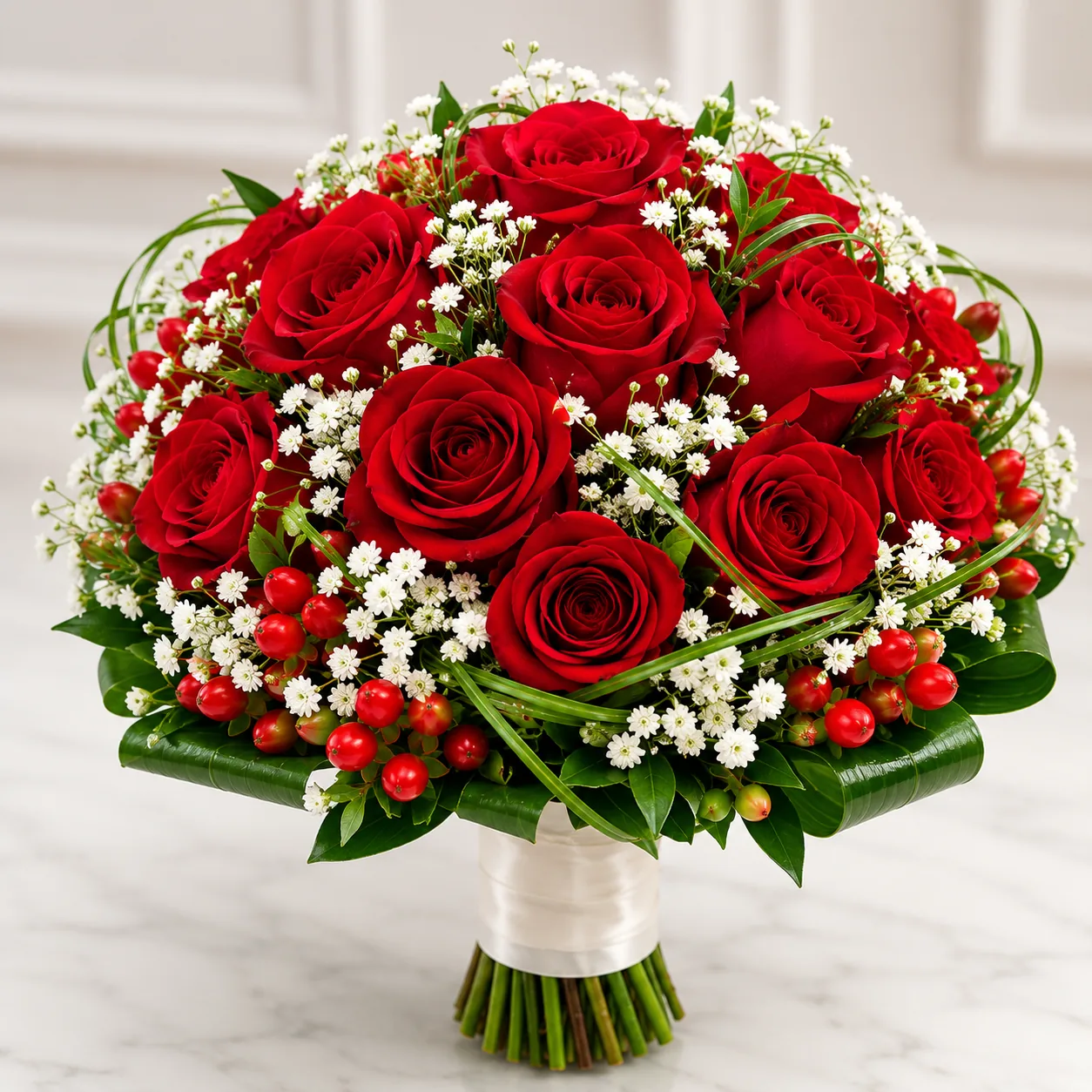 Red Rose Bridal Bouquet