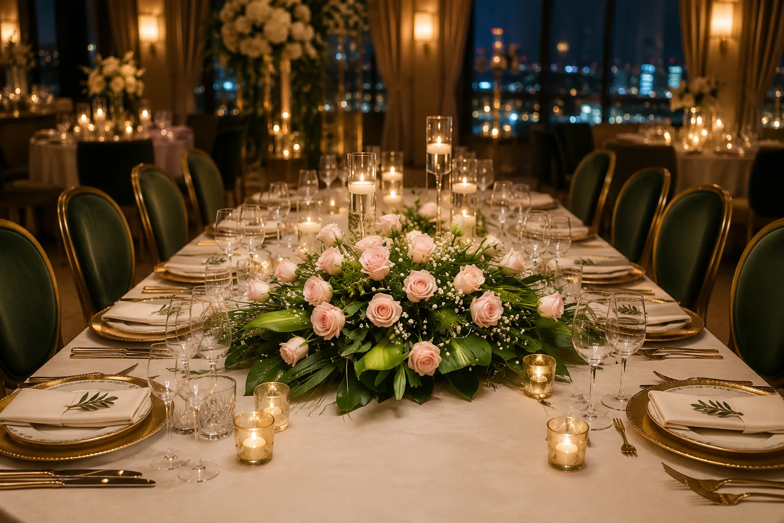 Green Pastel Head Table Runner